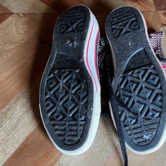 Converse Shoes Chuck Taylor Hi Stars Black White and Pink Sneakers Womens 8 - Picture 3 of 4